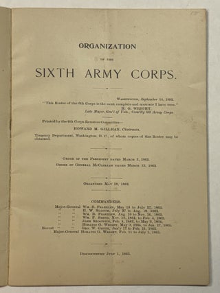 ORGANIZATION OF THE SIXTH ARMY CORPS.