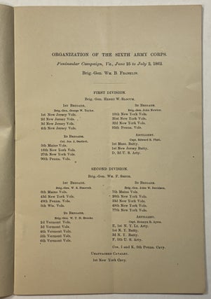 ORGANIZATION OF THE SIXTH ARMY CORPS.