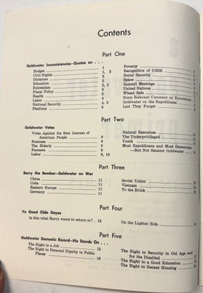 PRINTED EPHEMERA AND PHOTOGRAPHIC ILLUSTRATIONS OF THE GOLDWATER AND JOHNSON PRESIDENTIAL CAMPAIGN OF 1964.