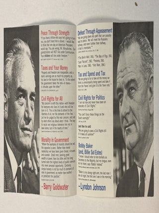 PRINTED EPHEMERA AND PHOTOGRAPHIC ILLUSTRATIONS OF THE GOLDWATER AND JOHNSON PRESIDENTIAL CAMPAIGN OF 1964.