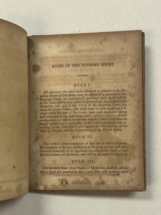 THE SUPREME COURT MANUAL: CONTAINING THE ORGANIC LAW OF THE COURT, WITH NOTES OF THE DECISIONS THEREON; THE RULES OF THE COURT, WITH NOTES OF THE DECISIONS THEREON; TOGETHER WITH FORMS AND DIRECTIONS FOR BRINGING UP CASES. PREPARED BY T. R. R. COBB, REPORTER, AND APPROVED BY THE COURT.