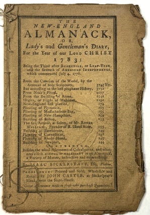 Item #41954 THE NEW-ENGLAND ALMANACK, OR, LADY'S AND GENTLEMEN'S DIARY, FOR THE YEAR OF OUR LORD...