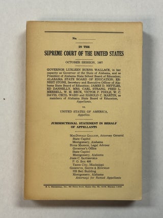 Item #42027 IN THE SUPREME COURT OF THE UNITED STATES, OCTOBER SESSION, 1967, GOVERNOR LURLEEN...