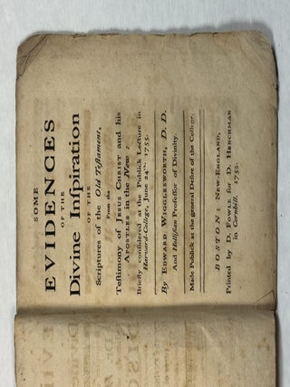 Item #42060 SOME EVIDENCES OF THE DIVINE INSPIRATION OF THE SCRIPTURES OF THE OLD TESTAMENT, FROM...
