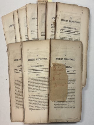 Item #42065 THE AFRICAN REPOSITORY, AND COLONIAL JOURNAL. FOURTEEN NUMBERS 1828-1834. Ralph...