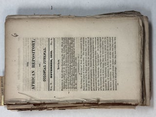 THE AFRICAN REPOSITORY, AND COLONIAL JOURNAL. FOURTEEN NUMBERS 1828-1834.
