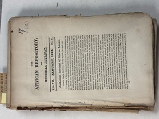 THE AFRICAN REPOSITORY, AND COLONIAL JOURNAL. FOURTEEN NUMBERS 1828-1834.