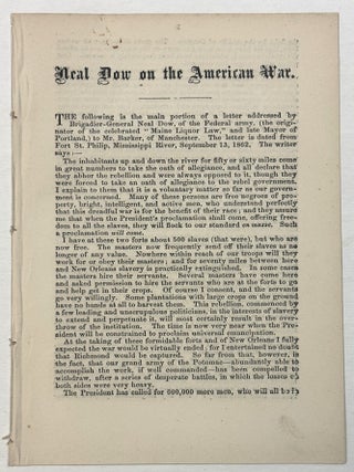 Item #42098 NEAL DOW ON THE AMERICAN WAR. Neal Dow