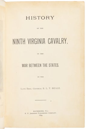 Item #42120 HISTORY OF THE NINTH VIRGINIA CAVALRY, IN THE WAR BETWEEN THE STATES. BY THE LATE...