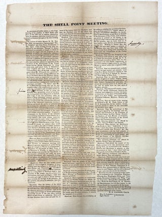 THE SHELL POINT MEETING. Florida Slavery Broadside.