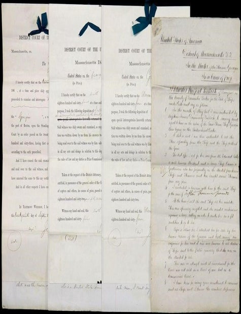 Item #42241 DISTRICT COURT OF THE UNITED STATES. MASSACHUSETTS, SS. THE "GEORGIA" AND CARGO [IN PRIZE]. Confederate SS Georgia.
