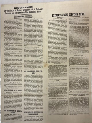 REGULATIONS FOR THE ELECTION OF MEMBERS OF CONGRESS AND OF ELECTORS OF PRESIDENT AND VICE PRESIDENT OF THE CONFEDERATE STATES. . . EXTRACTS FROM ELECTION LAWS.