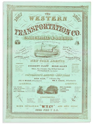 Item #42280 THE WESTERN TRANSPORTATION CO. CASH CAPITAL $ 900,000. INCORPORATED UNDER THE LAWS OF...