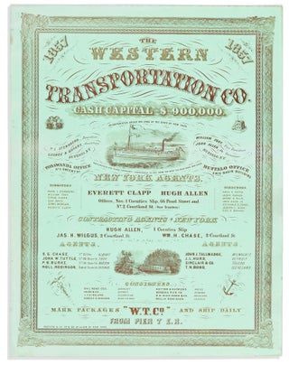 Item #42280 THE WESTERN TRANSPORTATION CO. CASH CAPITAL $ 900,000. INCORPORATED UNDER THE LAWS OF...