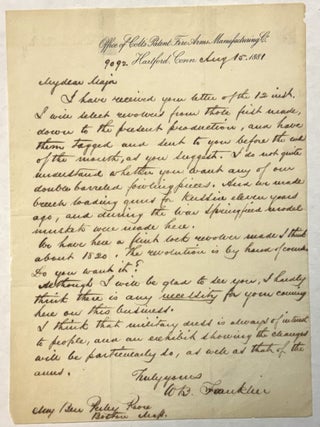 Item #42281 AUTOGRAPH LETTER SIGNED, 15 AUGUST 1881, ON TYPESCRIPT LETTERHEAD OF "THE OFFICE...