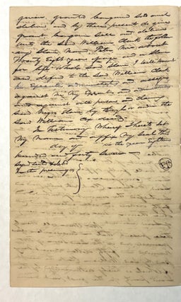 THE ESTATE OF WILLIAM COX OF WASHINGTON, D. C., BY HIS EXECUTOR MARY ANN COX, CONVEYS OWNERSHIP OF THE "SLAVE NAMED PETER, NOW ABOUT TWENTY EIGHT YEARS OF AGE AND A SLAVE FOR LIFE," TO WILLIAM CLARK OF WASHINGTON, D. C.