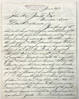 Item #42306 AUTOGRAPH LETTER, SIGNED, 30 JUNE 1880, TO JOHN H. JEWETT OF WORCESTER MASS. ...