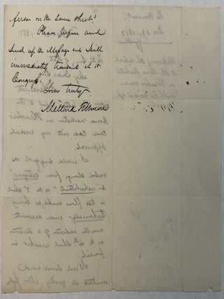 AUTOGRAPH LETTER, SIGNED AS PRESIDENT, "TO THE SECY OF STATE" DANIEL WEBSTER, APPROVING "THE HOUSE RESOLUTION IN THRASHER'S CASE," 23 DECEMBER 1851.