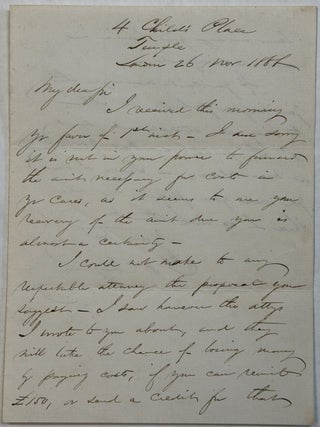 Item #42355 AUTOGRAPH LETTER, SIGNED "J. P. BENJAMIN," FROM "4 CHILD'S...