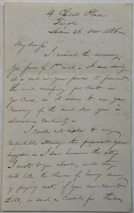 Item #42355 AUTOGRAPH LETTER, SIGNED "J. P. BENJAMIN," FROM "4 CHILD'S...