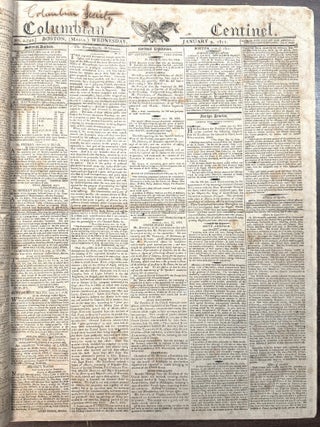 FULL YEAR OF THE COLUMBIAN CENTINEL, 2 JANUARY - 28 DECEMBER 1811, 103 [OF 104] ISSUES, LACKING ONLY THE 26 JUNE ISSUE.