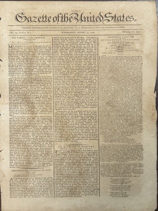 GAZETTE OF THE UNITED STATES, WEDNESDAY, AUGUST 11, 1790, PRINTING PRESIDENT GEORGE. George Washington.