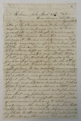 Item #42427 HELENA, ARK. MARCH 27TH "64. DEAR COUSIN HATT, YOUR KIND LETTER OF THE 9TH INST...