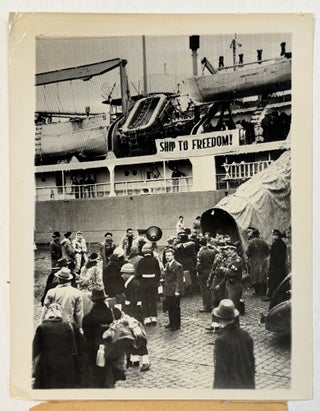 Item #42460 ASSOCIATED PRESS RADIOPHOTO. FROM NEW YORK. DPS BOARD "SHIP OF FREEDOM."...