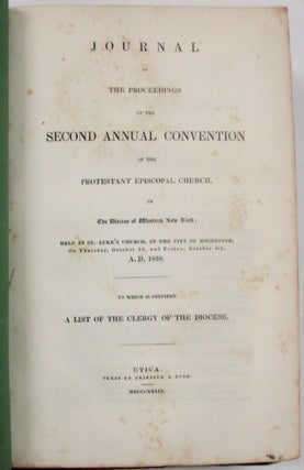 JOURNALS OF THE ANNUAL CONVENTIONS OF THE PROTESTANT EPISCOPAL CHURCH IN THE DIOCESE OF WESTERN NEW YORK.1838-1846.