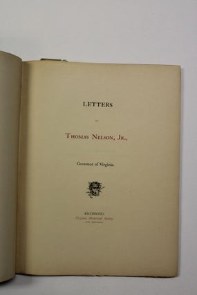 Item #7085 LETTERS OF...GOVERNOR OF VIRGINIA. Thomas Nelson, Jr